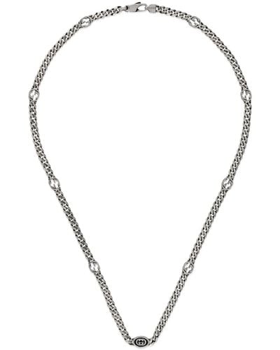 Gucci Thin Interlocking Necklace - Metallic