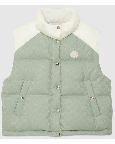 Gucci GG Cotton Canvas Padded Gilet - Green