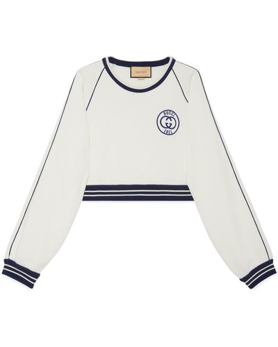 Gucci Cotton Jersey Sweatshirt With Embroidery - White