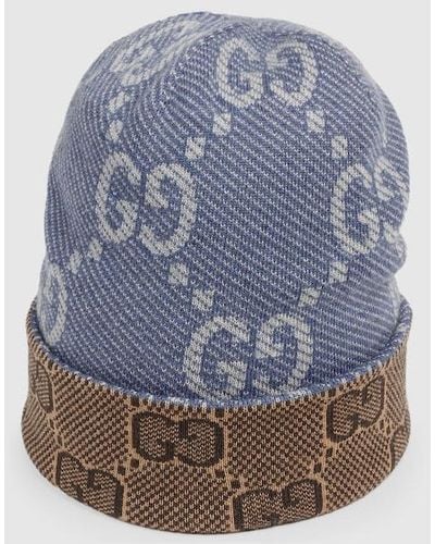 Gucci Reversible GG Wool Hat - Blue