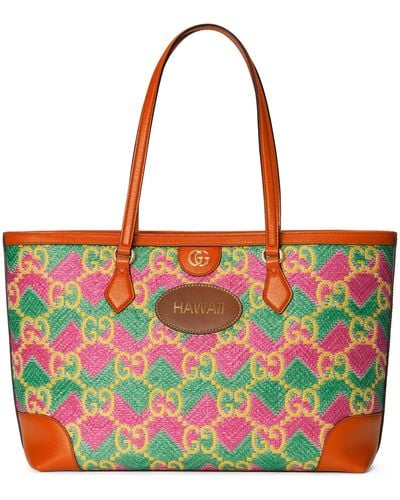 Pink Gucci Beach bag tote and straw bags for Women | Lyst