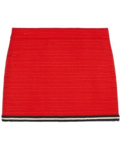 Gucci Wool Skirt With Braided Trim - Red