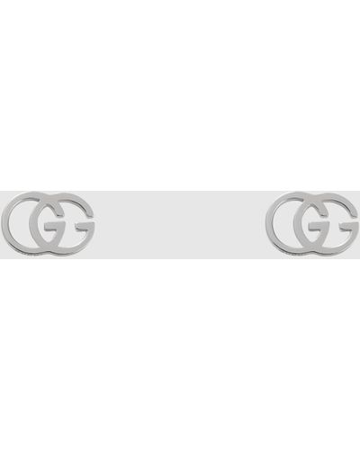 Gucci 【公式】 (グッチ)GG スタッズ 18k ピアスホワイトゴールドundefined - メタリック