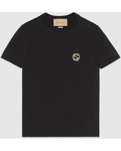 Gucci インターロッキングg コットンジャージー Tシャツ, ブラック, ウェア
