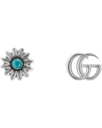 Gucci GG Marmont Gemstone And Sterling Silver Stud Earrings - Metallic