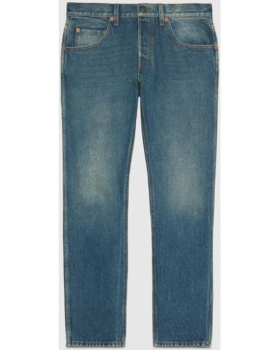 Gucci ウォッシュドデニム テーパードパンツ, Size 29, ブルー, ウェア