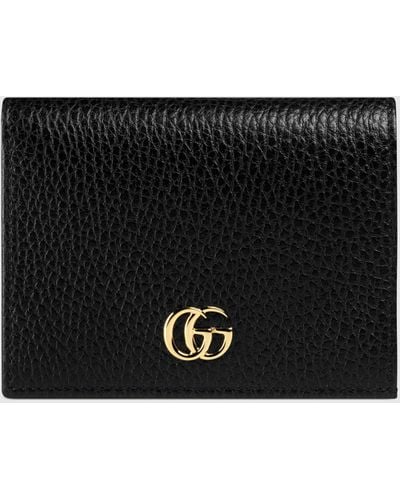 Gucci 〔GG マーモント〕 レザー カードケース(コイン&紙幣入れ付き), ブラック, Leather