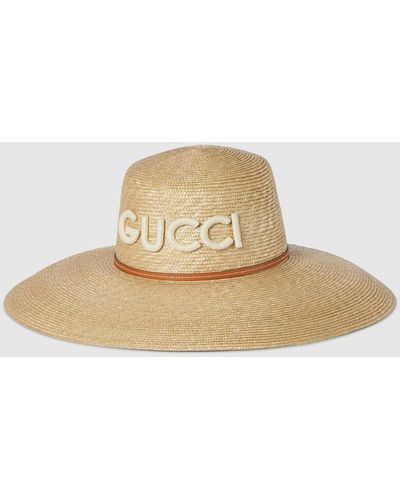 Gucci Straw Wide-brim Hat - Natural