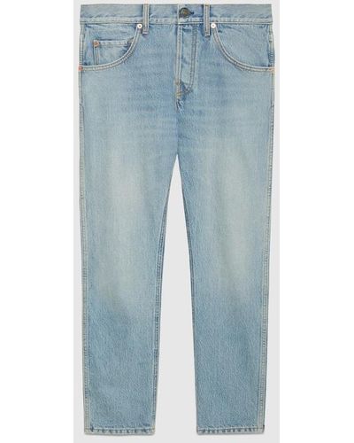 Gucci Tapered Denim Pants - Blue