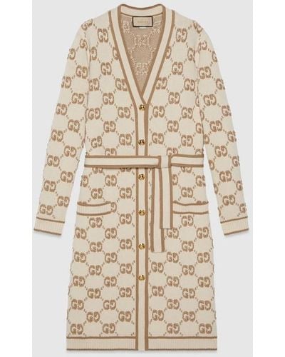 Gucci GG Wool Bouclé Jacquard Cardigan - Natural