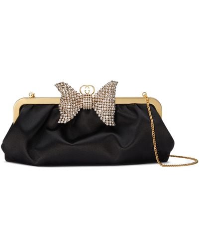 Gucci Satin Handbag With Bow - Black