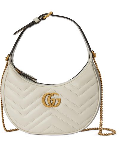 Gucci GG Marmont Half-moon-shaped Mini Bag - Grey