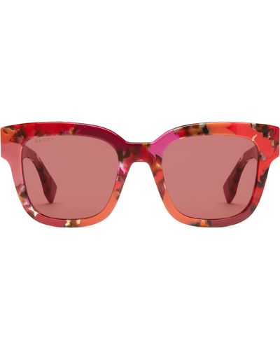 Gucci Square-frame Sunglasses - Red
