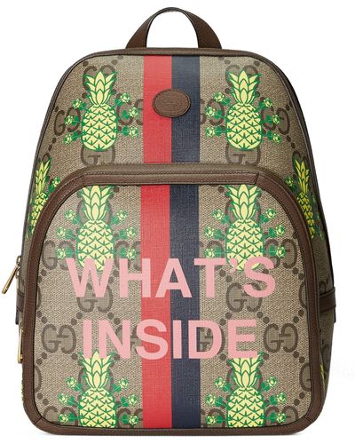 Gucci Pineapple gg Supreme Backpack - Green