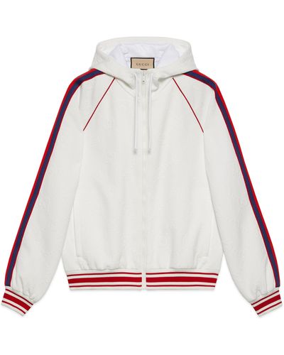Gucci GG Jacquard Jersey Zip Jacket - White