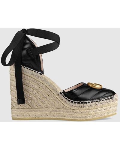 Black Wedge sandals for Women | Lyst