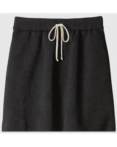 Gucci GG Jacquard Jersey Skirt - Black