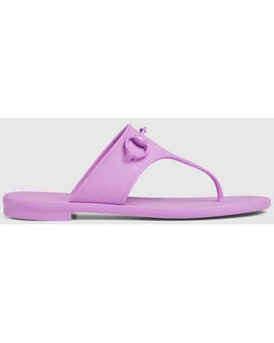 Gucci Thong Sandal With Horsebit - Purple