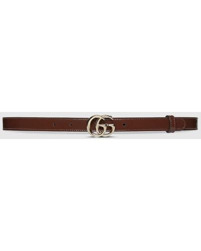 Gucci GG Marmont Thin Belt - Brown