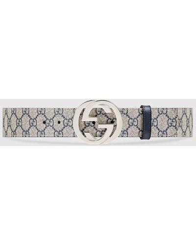 Gucci GG Supreme Belt With G Buckle - Metallic