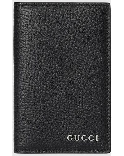 Gucci Long Card Case With Logo - Black