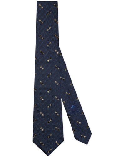Gucci GG Silk Jacquard Tie - Blue
