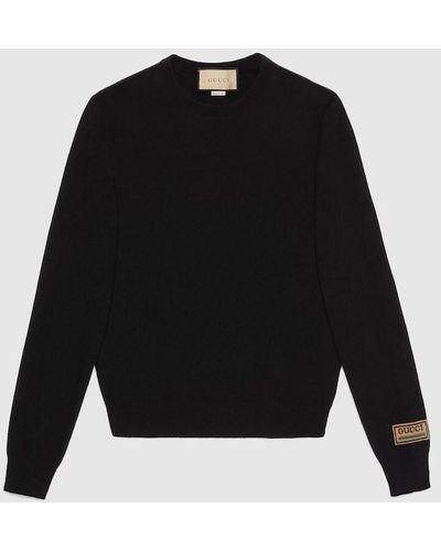 Gucci Cashmere Sweater With Patch - Black