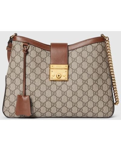 Gucci Padlock GG Medium Shoulder Bag - Natural