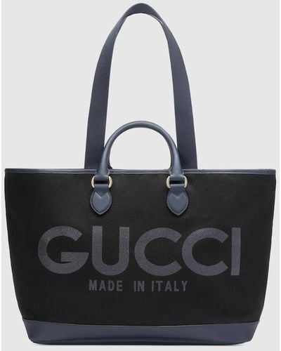 Gucci Large Tote Bag With Print - Black