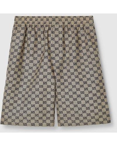 Gucci GG Linen Blend Shorts - Gray