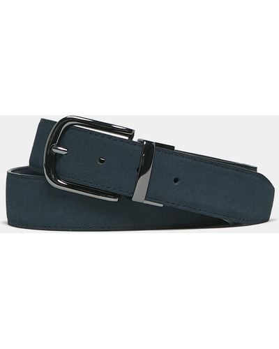 Gutteridge Cinturón reversible de ante y piel - Azul