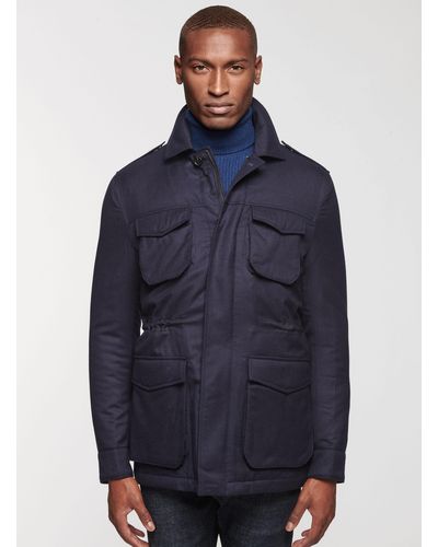 Gutteridge Field jacket in flanella - Blu