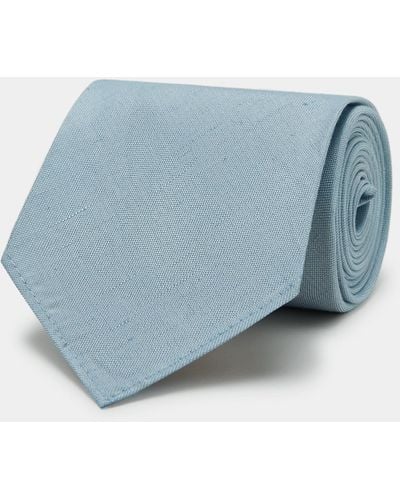 Gutteridge Cravatta in seta e lino - Blu