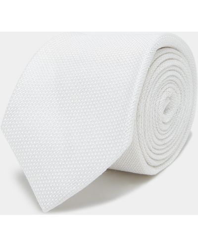 Gutteridge Corbata de seda y lino - Blanco