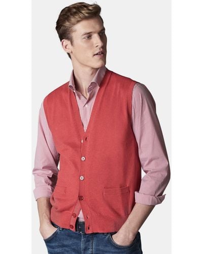 Gutteridge Gilet in maglia in cotone e lino - Rosso