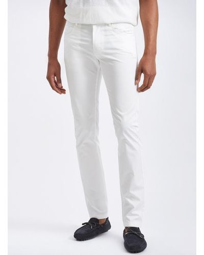 Gutteridge Pantalones de 5 bolsillos en sarga ligera de algodón - Blanco