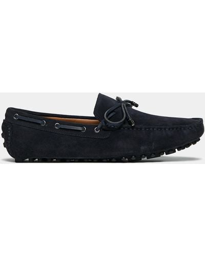 Gutteridge Suede boat loafers with bow - Negro