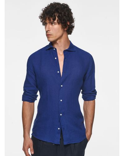 Gutteridge Camicia in puro lino - Blu