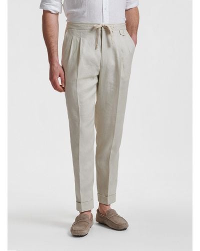 Gutteridge Pantalón de lino plisado y con cordón - Multicolor