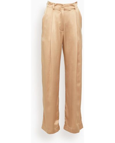 SABLYN Emerson Pleated Silk Pant - Natural