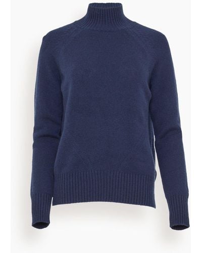Allude Mock Neck Sweater - Blue