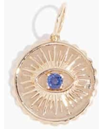 Theodosia Gold And Sapphire Evil Eye Disk Pendant - Multicolour