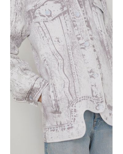 Ph5 Hana Denim Print Oversized Jacket - Gray