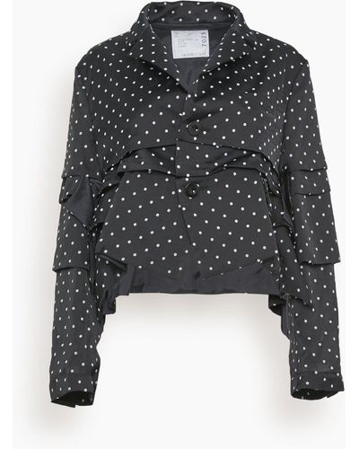 Sacai Polka Dot Flock Print Dress in Black | Lyst Canada