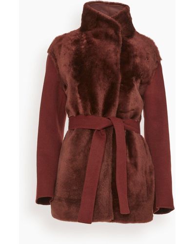 Yves Salomon Double Face Cashmere Silky Lamb Jacket - Red