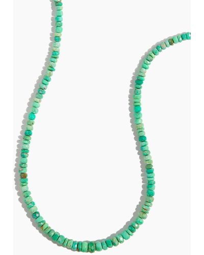 Theodosia Matte Bright Green Turquoise Graduated Necklace