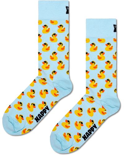 Happy Socks Crew Socken Rubber Duck - Blau