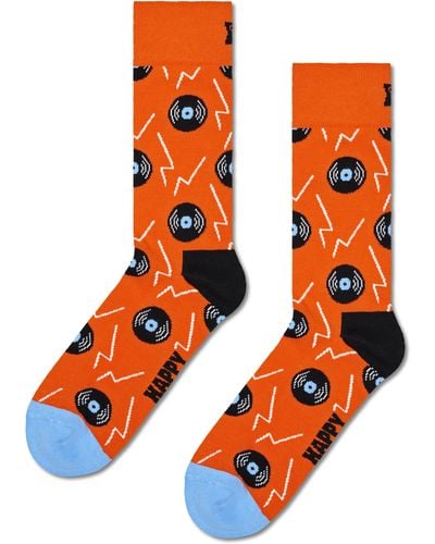 Happy Socks Orange Vinyl Crew Socken