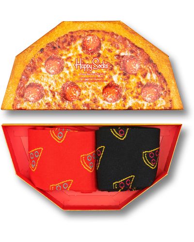 Happy Socks 2-Pack Pizza Socks Gift Set - Mehrfarbig