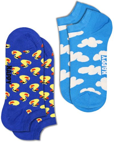 Happy Socks 2er Pack Rubber Duck Low Socken - Blau